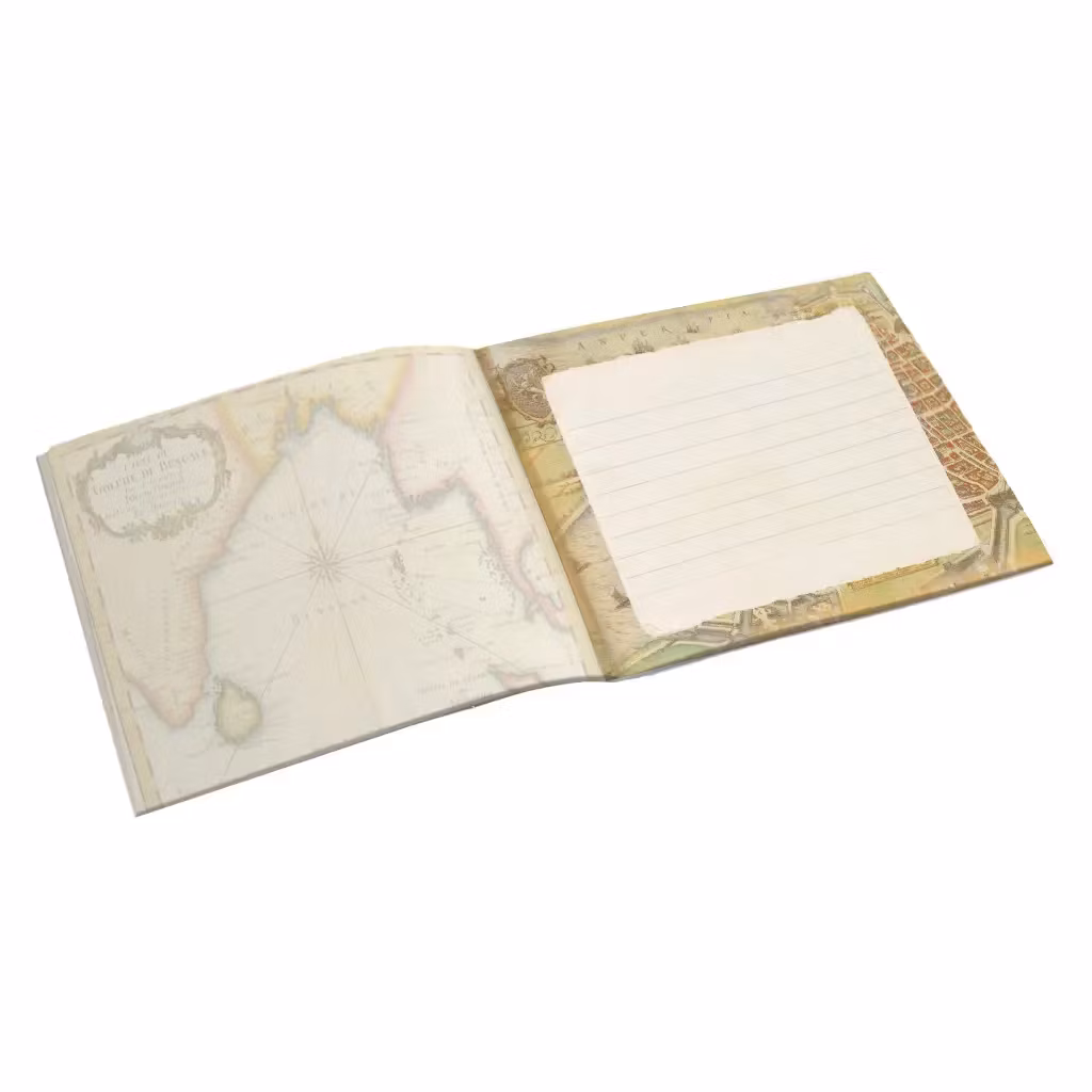 Vacker Anteckningsbok - Världskartan (liggande A5)