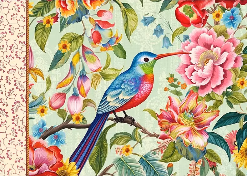 Vacker Anteckningsbok - Kollibrin (liggande A5)