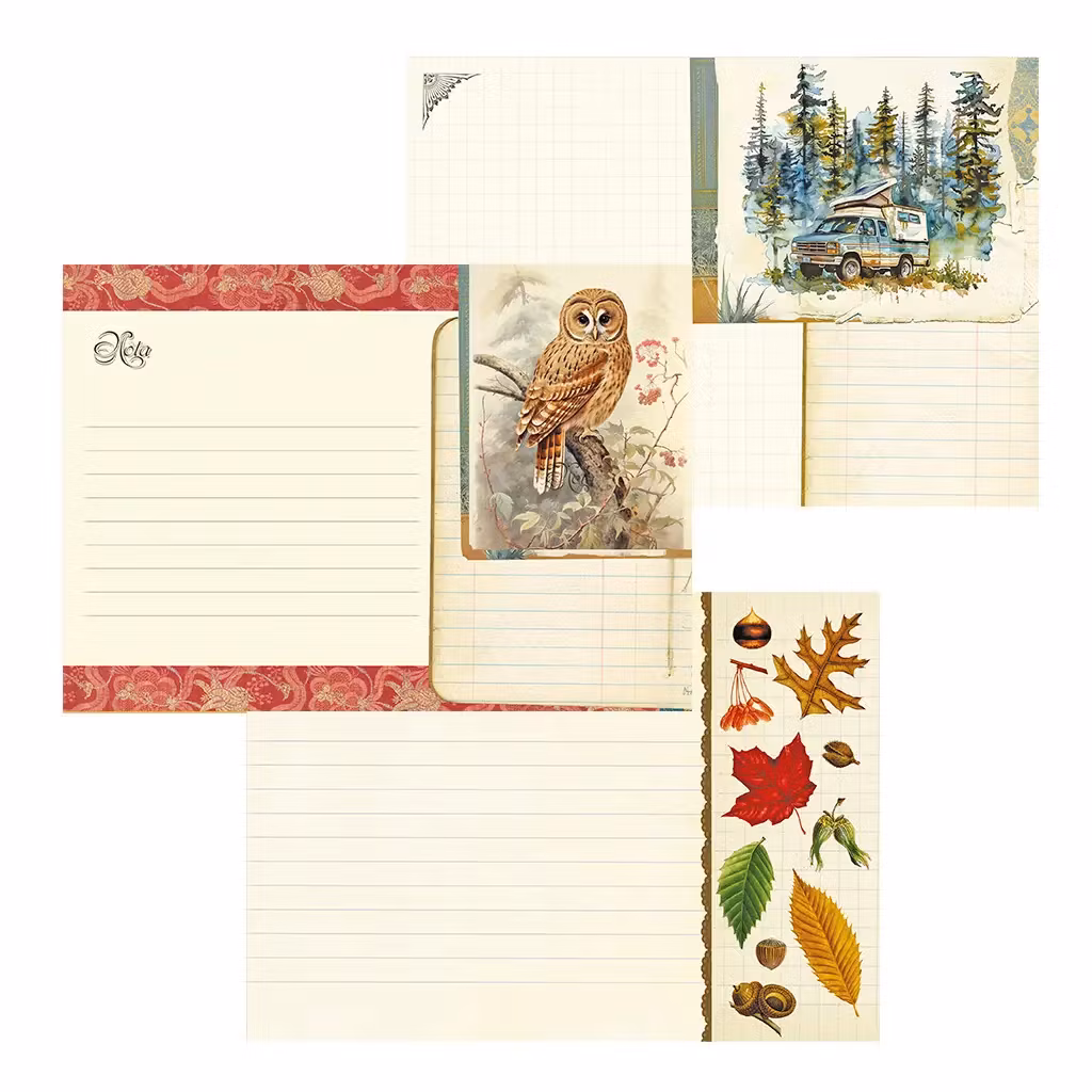 Vacker Anteckningsbok - Skogens djur (liggande A5)