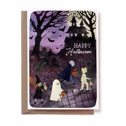 Dubbelt kort med kuvert - Halloween (Fraktfritt)