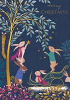 Julkort med kuvert - Stjärnor i träden (Fraktfritt)