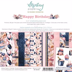 Vackra pysselpapper - Happy Birthday (24 ark) 15 x 15 cm