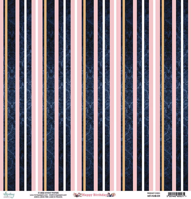 Vackra pysselpapper - Happy Birthday (24 ark) 15 x 15 cm