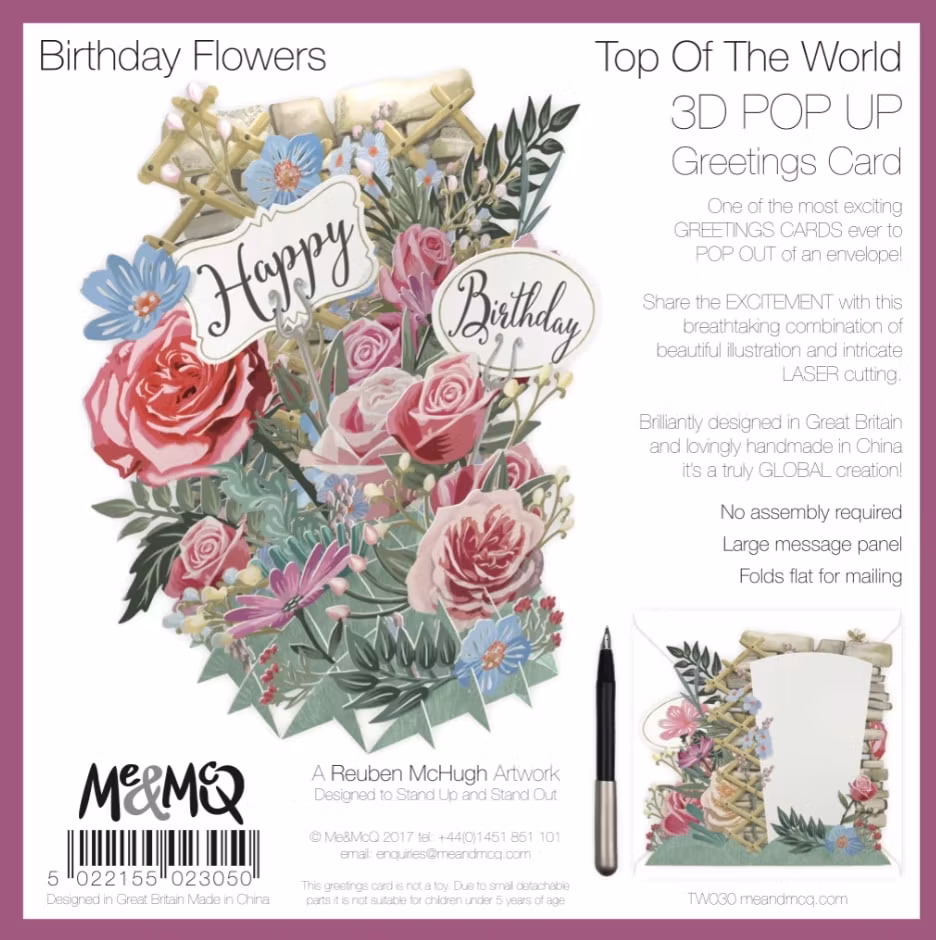 Magiskt gratulationskort - Blomstrande grattis (Fraktfritt)