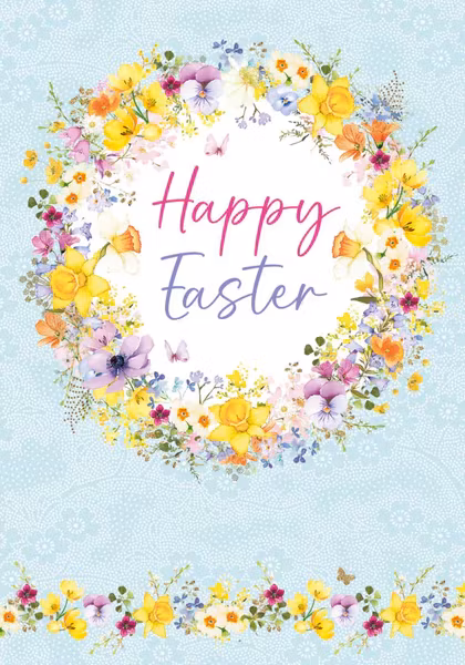 Mindre Påskkort med kuvert - Påskkrans (Fraktfritt)