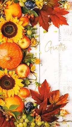 Dubbelt kort med kuvert - Höstligt Grattis (Fraktfritt)