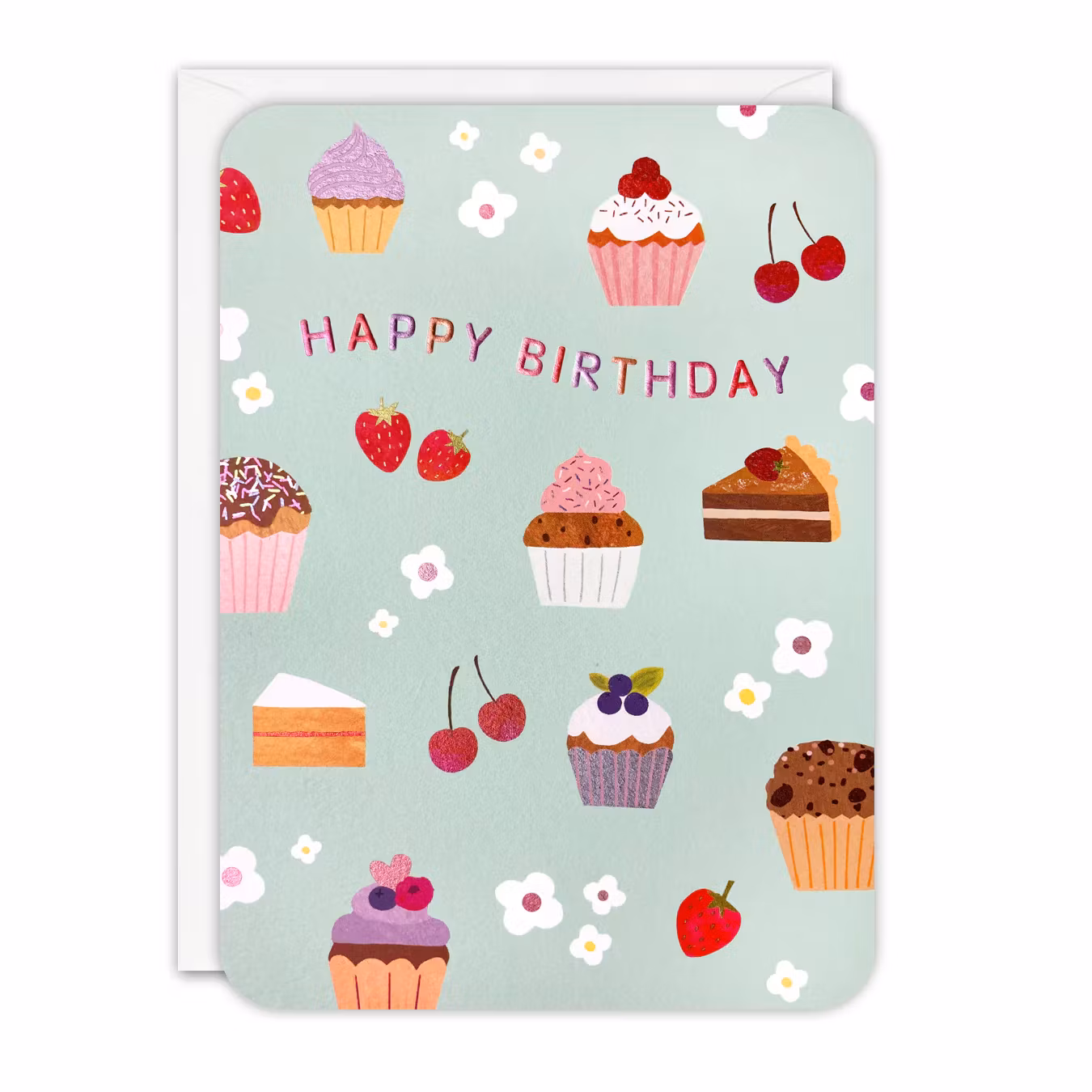 Dubbelt kort med kuvert - Tårtor, tårtor, tårtor (Fraktfritt)