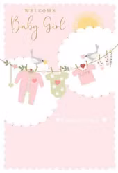 Dubbelt kort med kuvert - Rosa små kläder (Fraktfritt)