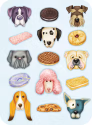 Kort med kuvert - Hundar med kex (Fraktfritt)