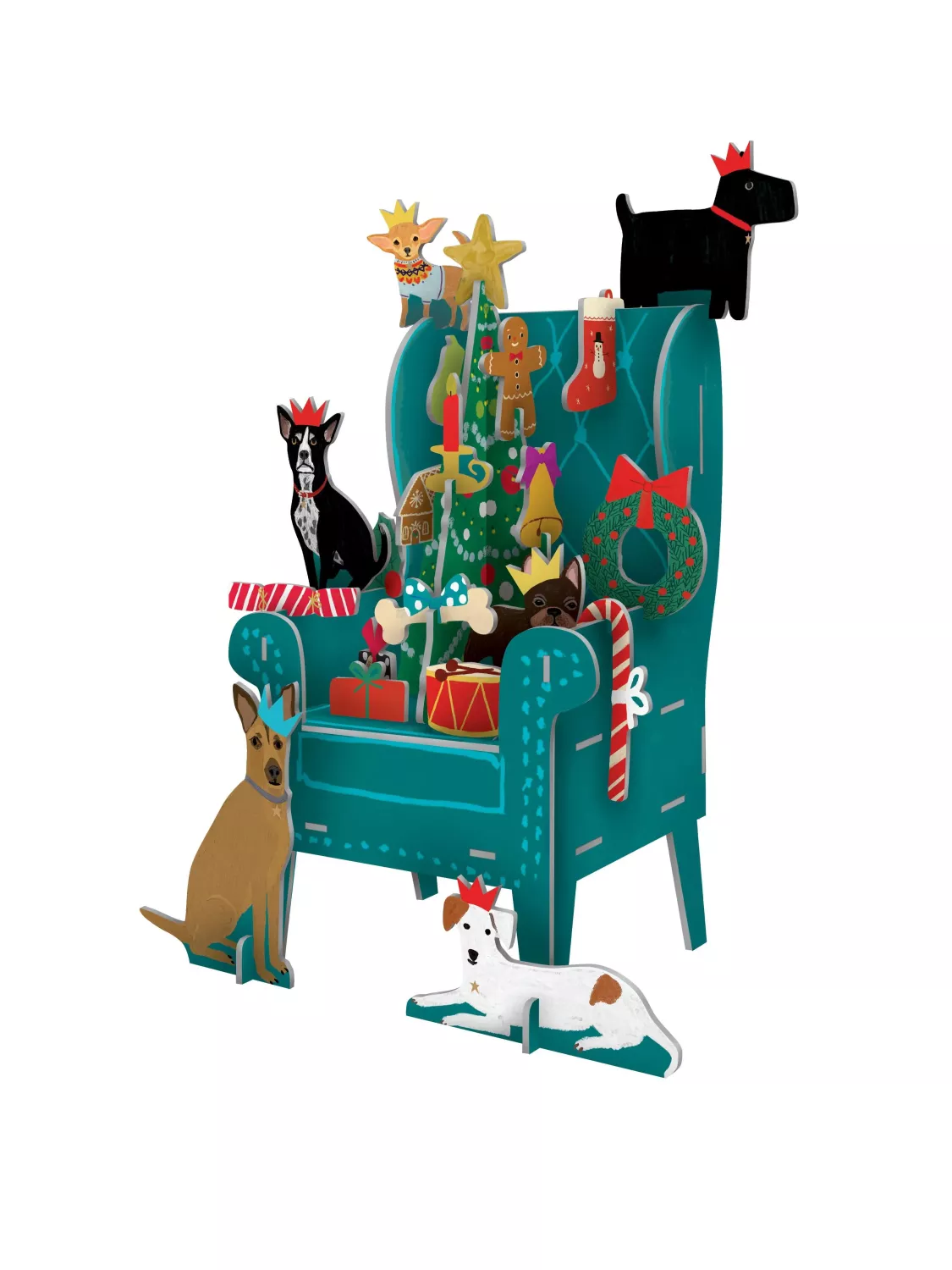 Adventskalender - Tryck ut och bygg ihop - Hundjul