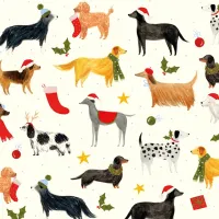 Förpackning med flera julkort med kuvert - Hundjul (10 stycken)