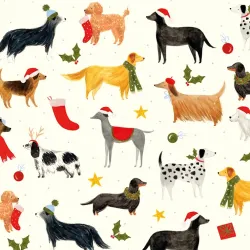 Förpackning med flera julkort med kuvert - Hundjul (10 stycken)