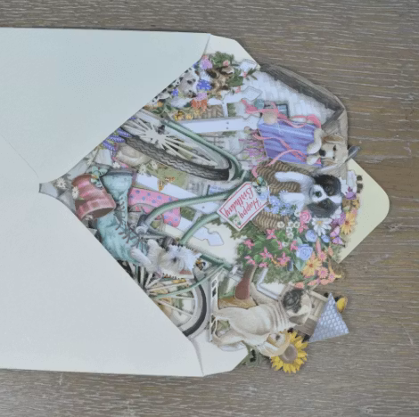 Magiska gratulationskort - Hundvalpar på cykeln (Fraktfritt)