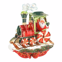 Utvikbart, magiskt julkort - Snurrande tomtetåg (Fraktfritt)