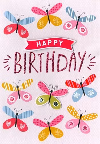 Dubbelt kort med kuvert - Fjärilarnas födelsedag (Fraktfritt)