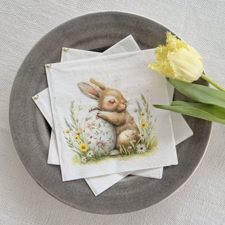 Servetter - Påskharen och ägget