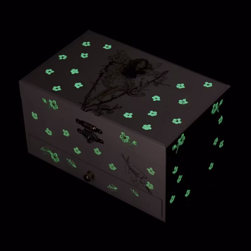 Speldosa och smyckeskrin (lyser i mörkret) - Rosa Blomsterälva