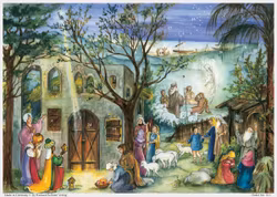 Adventskalender A4 - Jesu födelse (Fraktfritt)