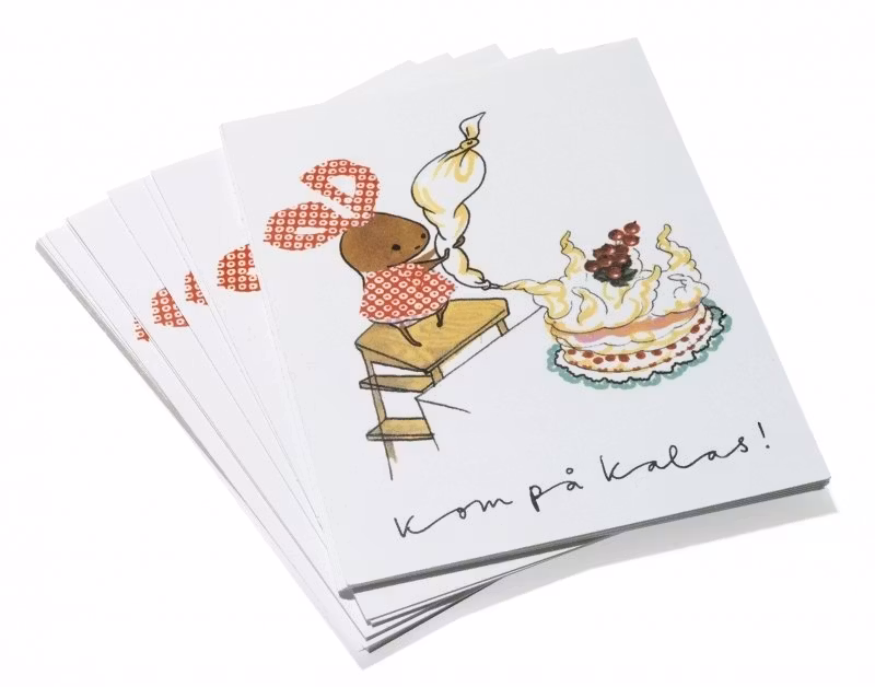 Inbjudningskort till barnkalas - Små brokiga (10 st i förpackningen)