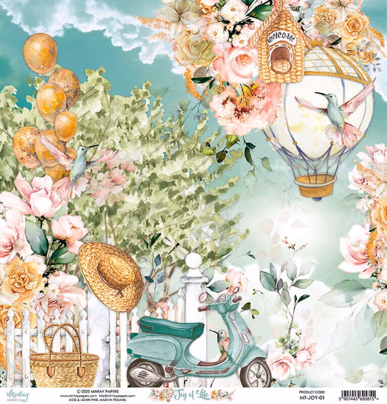 Vackra pysselpapper - Joy of life (24 ark) 15 x 15 cm