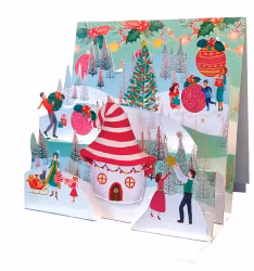 Utvikbart kort med kuvert - Jul i drömlandet (Fraktfritt)
