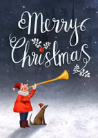 Julkort med kuvert - Julfanfaren (Fraktfritt)