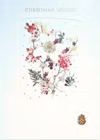 Dubbelt julkort med kuvert - Julblommor (Fraktfritt)