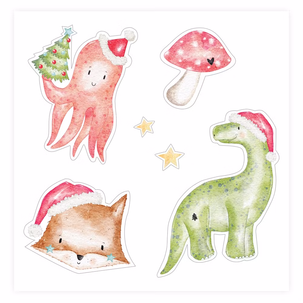 Klistermärken - Jul i pastelltoner