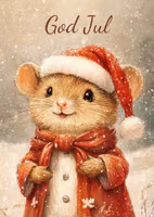 Enkelt julkort utan kuvert - Julhälsning (Fraktfritt)