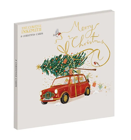 Förpackning med flera julkort med kuvert - Hem till jul (8 stycken)