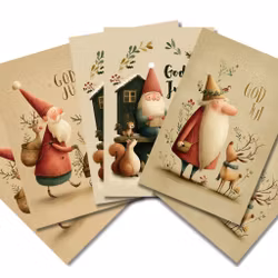 Förpackning med flera julkort (6 stycken) - God Jul