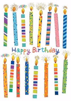 Dubbelt kort med kuvert - Födelsedagsljus (Fraktfritt)