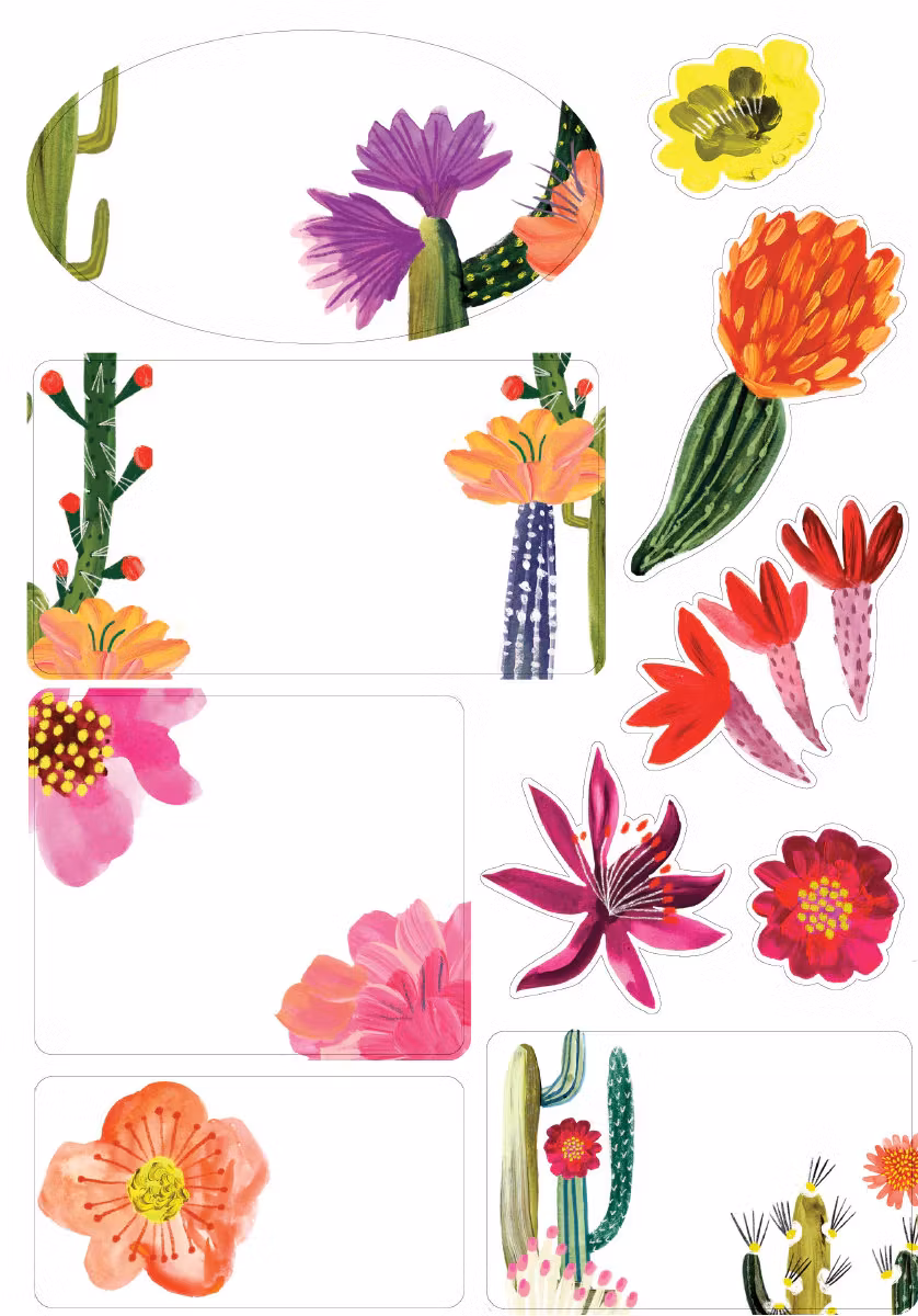 Skrivset med Brevpapper - Kaktusar