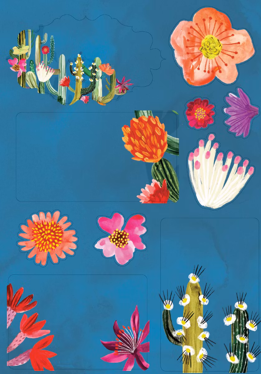 Skrivset med Brevpapper - Kaktusar