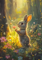 Enkelt Kort - Kaninen i gläntan (Fraktfritt)