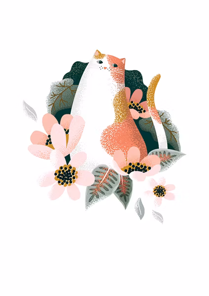 Dubbelt kort med kuvert - Katt (Fraktfritt)