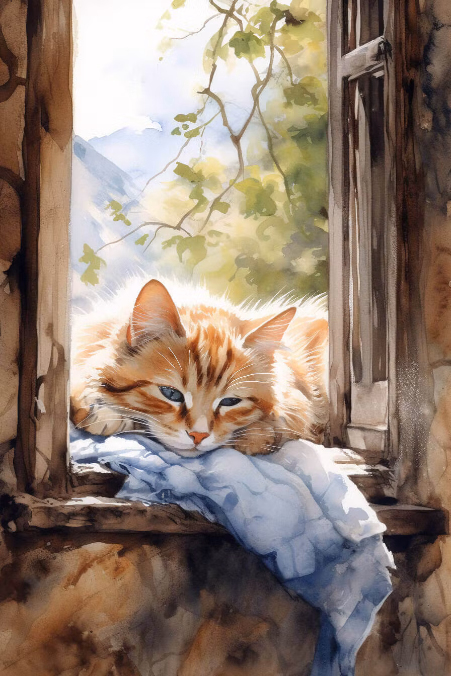 Enkelt Kort - Katten i fönstret (Fraktfritt)