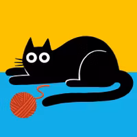 Dubbelt kort med kuvert - Kattens nystan (Fraktfritt)