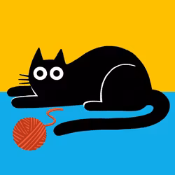 Dubbelt kort med kuvert - Kattens nystan (Fraktfritt)