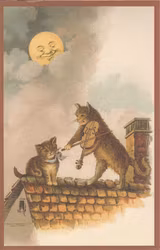 Enkelt kort - Violinspelande katt (Fraktfritt)