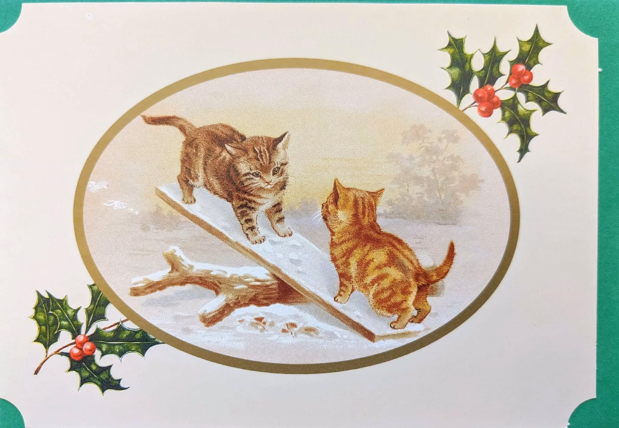 Viktorianska Julkort med katter  - Tre olika motiv att välja bland (Fraktfritt)