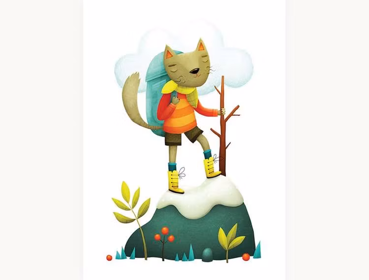 Enkelt konstkort - Vandringskatt (Fraktfritt)