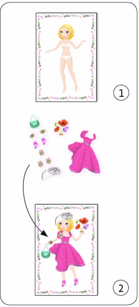 Klippdockor - Mycket kläder och fyra dockor