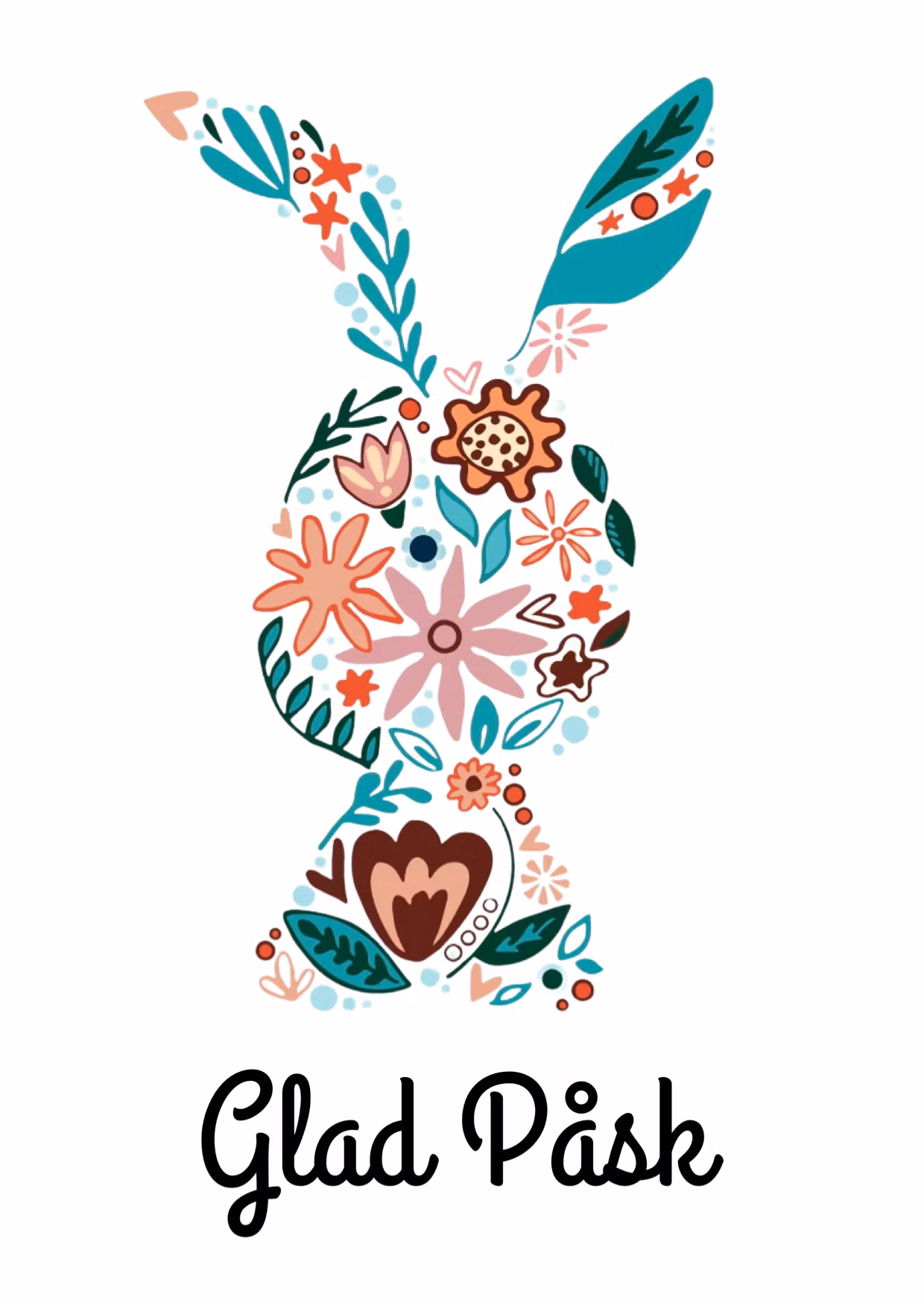 Enkelt Påskkort - Glad Påsk (Fraktfritt)