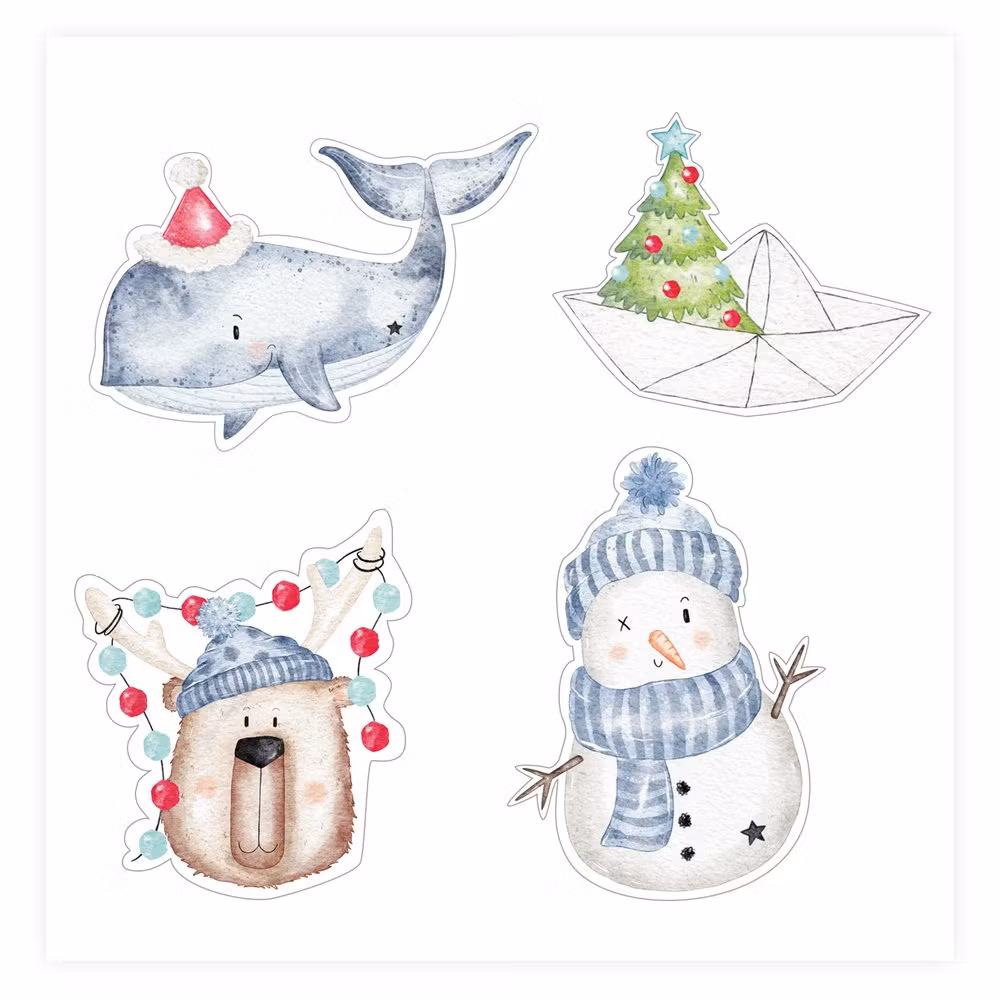 Klistermärken - Jul i pastelltoner