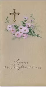 Litet antikt kort med kuvert - Minne av konfirmationen (Fraktfritt)