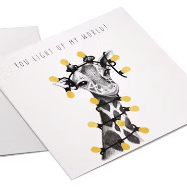 Litet kort utan kuvert - Lampgiraff (Fraktfritt)