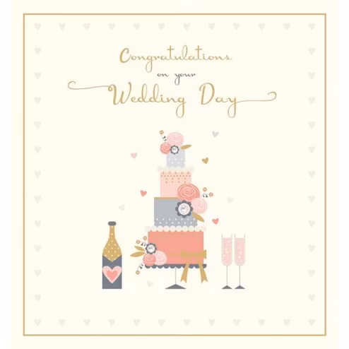 Kort med kuvert - Grattis på bröllopsdagen (Fraktfritt)