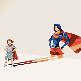 Kort med kuvert - SuperHjältinnan (Fraktfritt)