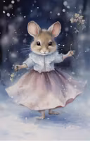 Dubbelt kort med kuvert - Vintermusen (Fraktfritt)